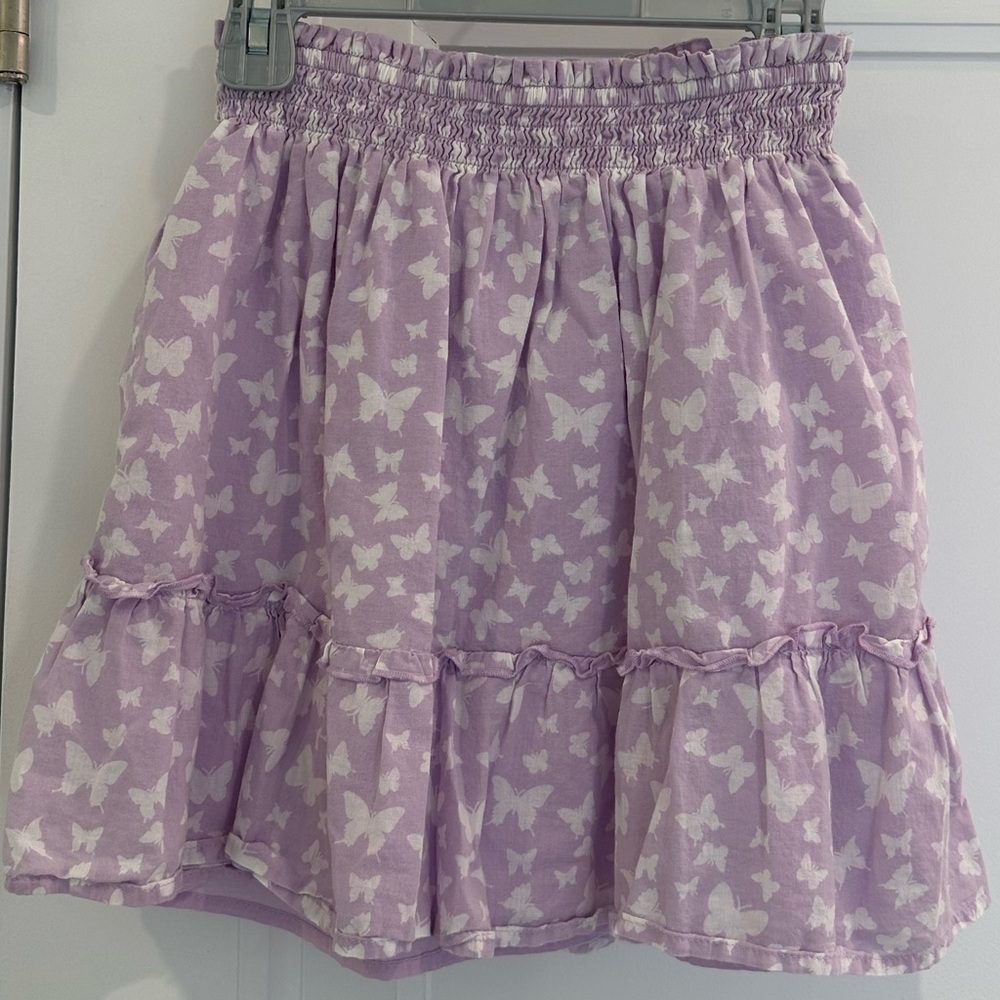 Gap Kids Spring Skirt, Lavender with White Butterflies, Size Medium (8)